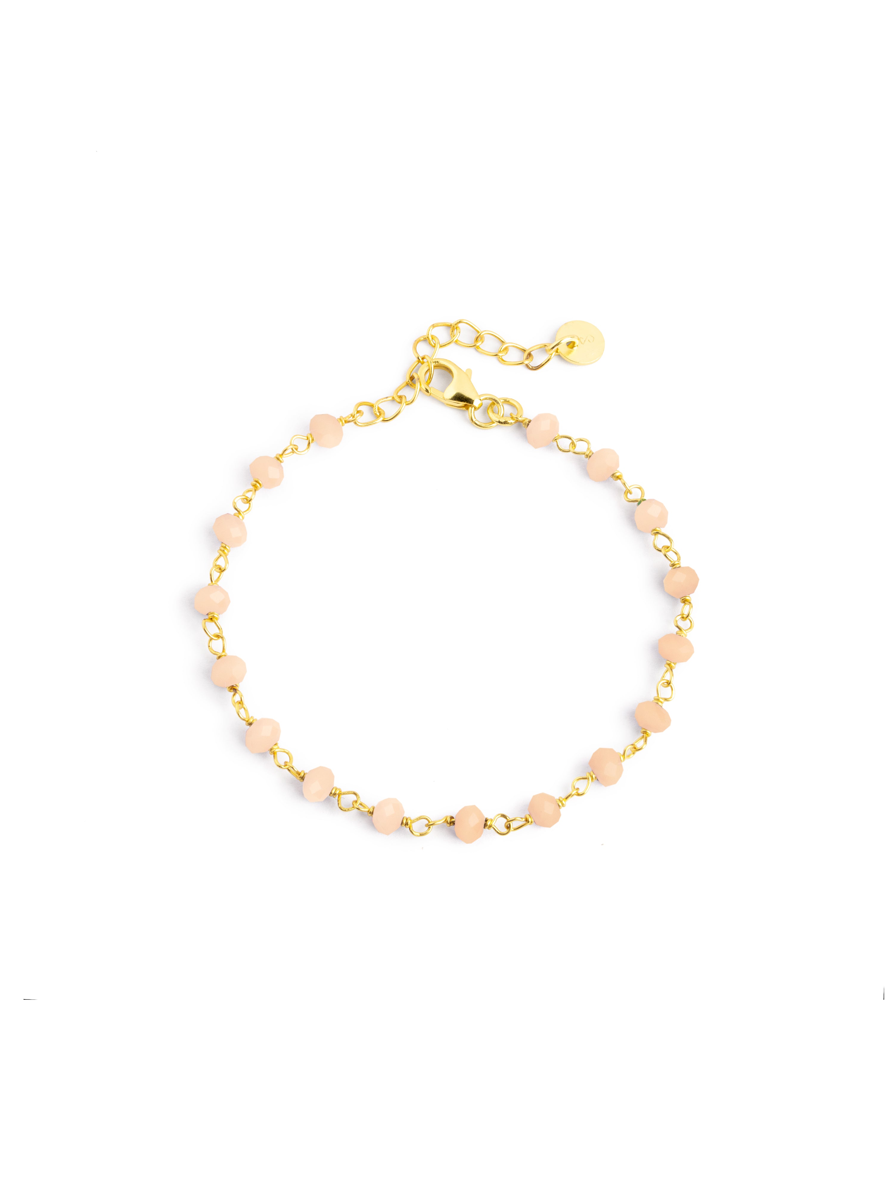 Pulsera Crystals Peach Oro
