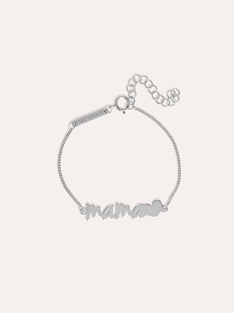 Pulseira Mamá Heart Prata