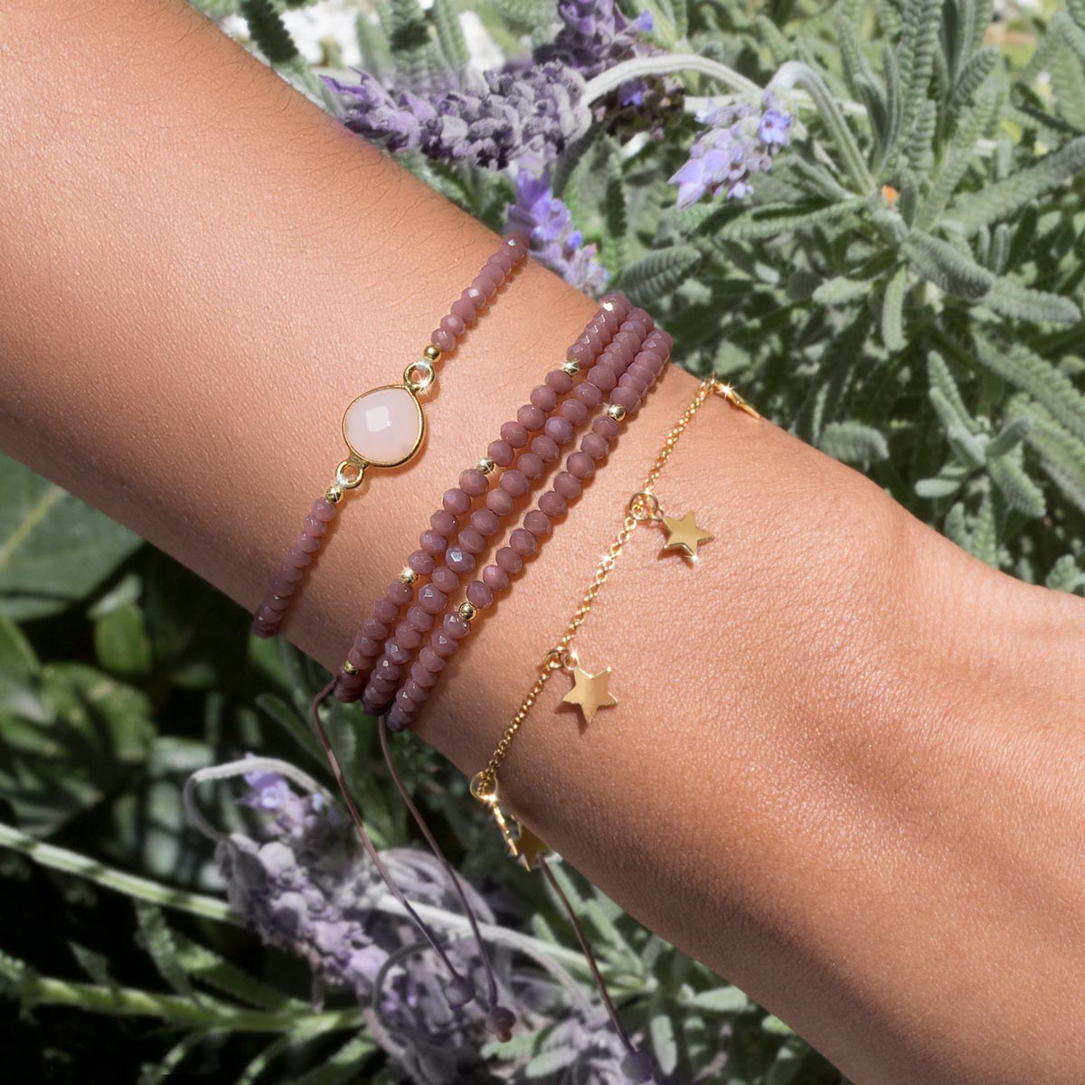 Pack 3 Pulseras Merlot Oro