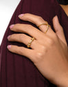 Anillo Sparks Eslabón Plata Baño Oro