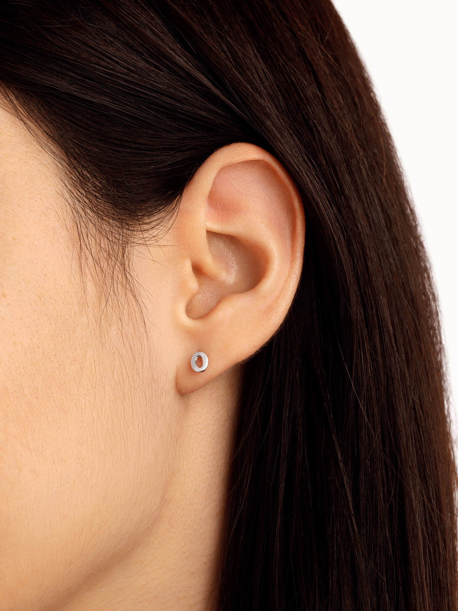 Number Silver Single Earring