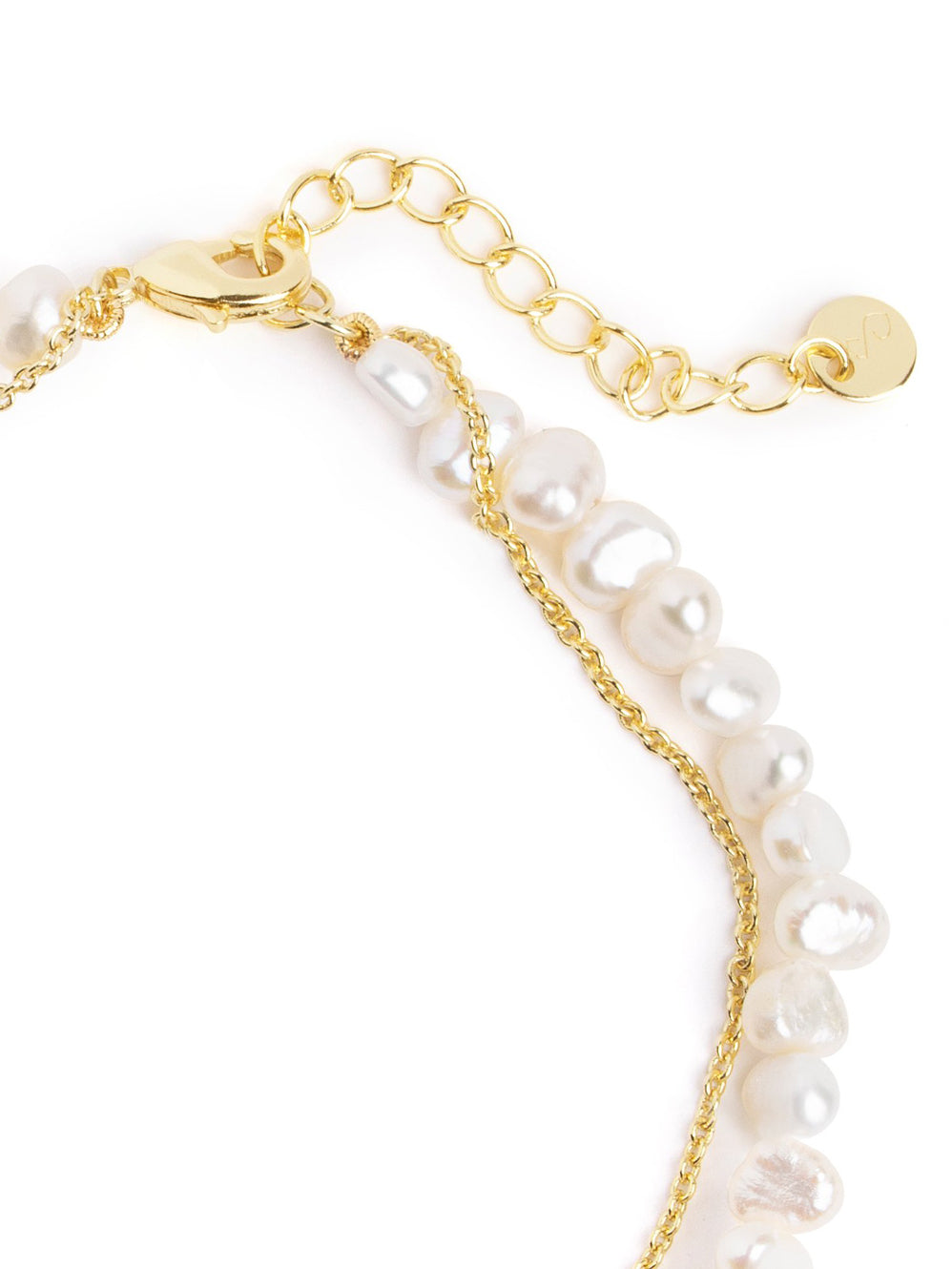 Pulsera Pearl Chain Baño Oro