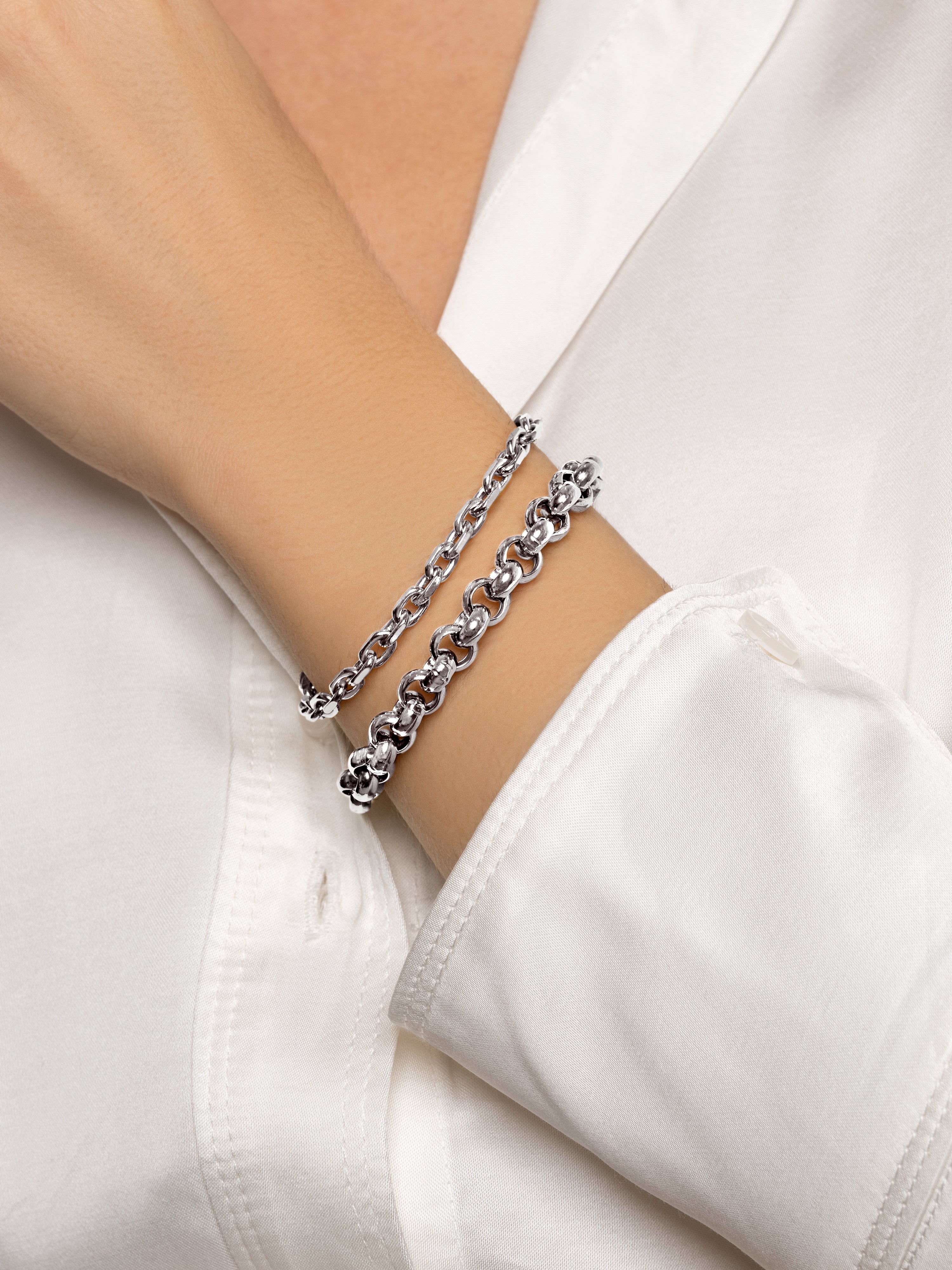 Pulsera Maillón Ever Plata Puesta